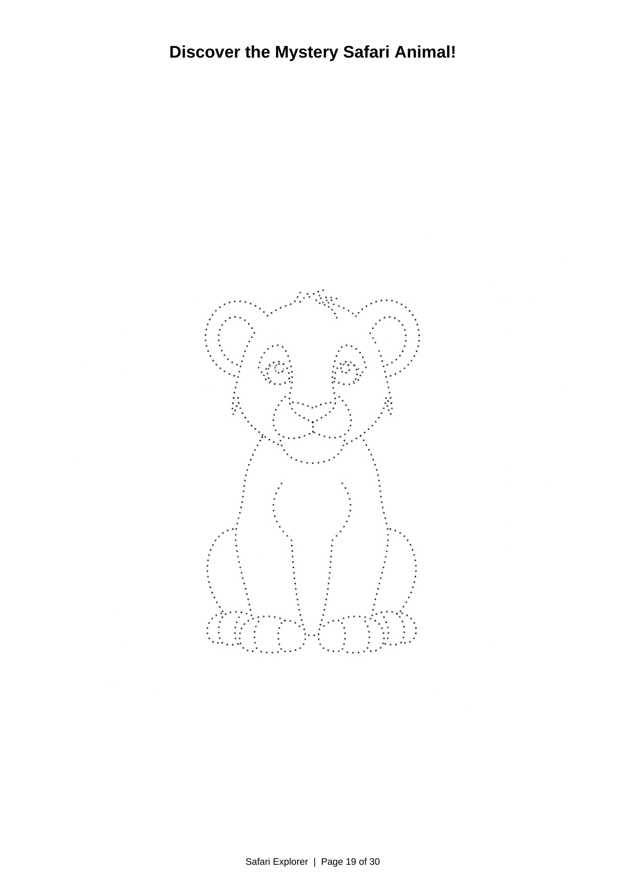 Dot-to-dot mystery safari animal