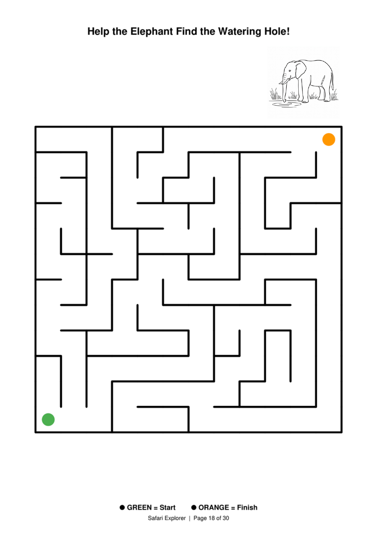 Help the elephant find the watering hole