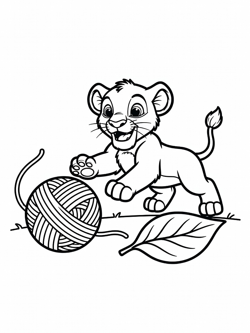 Playful lion cub